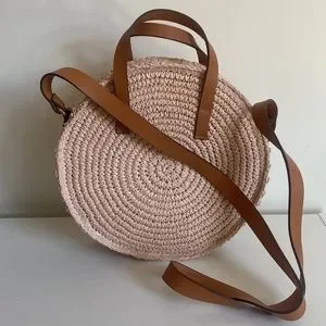 H&M Bags Hm Paper Straw 10 Round Crossbody Bag Poshmark